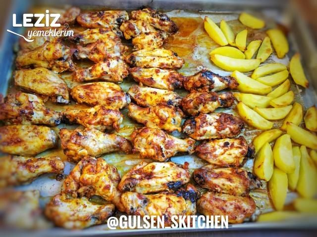 Fırında Patatesli Tavuk Kanat