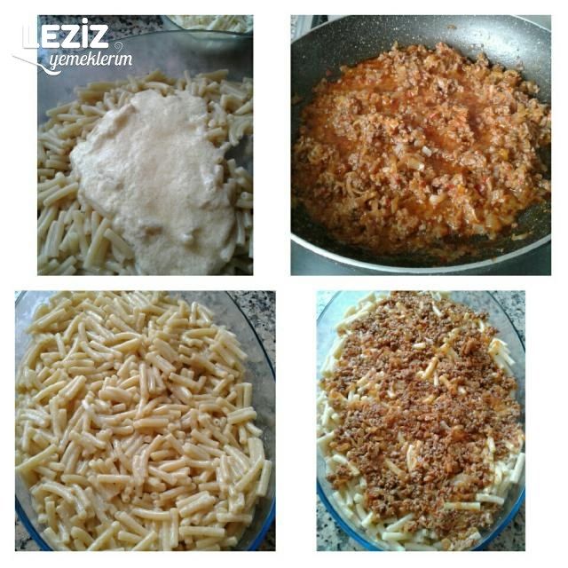 Kıymalı Kaşarlı Fırın Makarna
