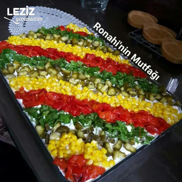 Yoğurtlu Tavuklu Garnitürlü Etimek Salatası