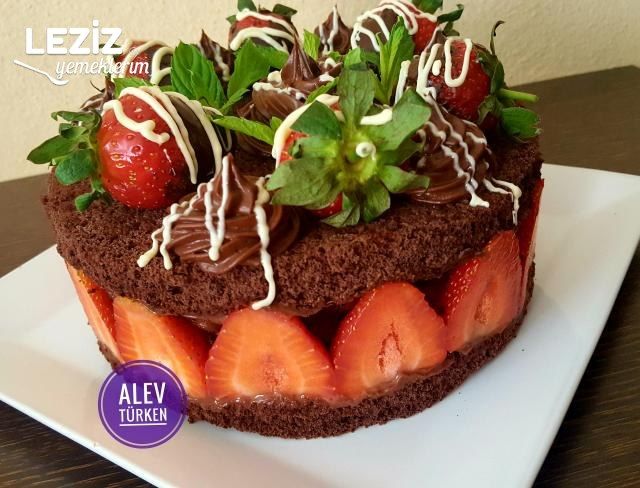 Bol Çikolatalı Kremalı Ve Çilekli Pasta ( Şekli Şahane)