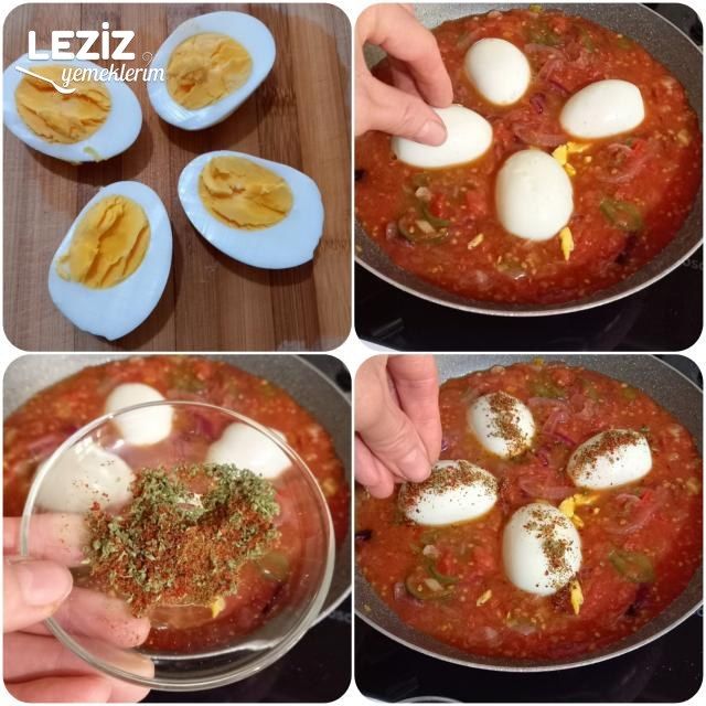 Domates Soslu Yumurta Kapama (Farklı Kahvaltılık Arıyorsanız)