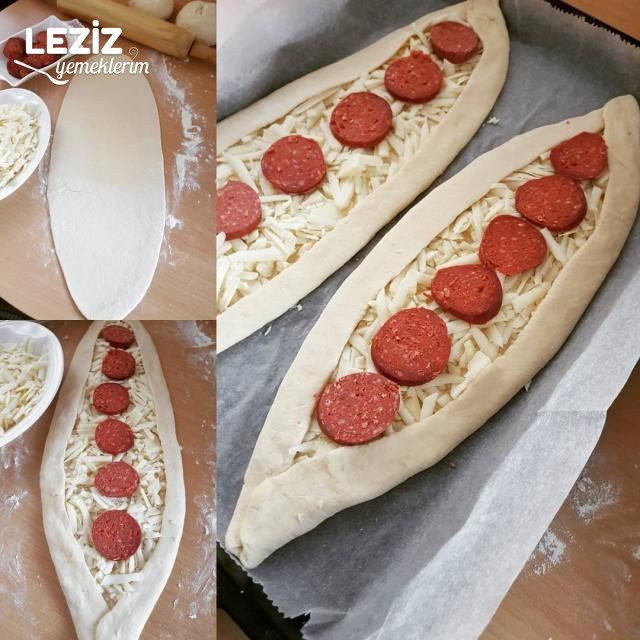Kaşarlı Sucuklu Pide