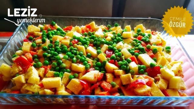 Fırında Köfteli Bezelyeli Patates