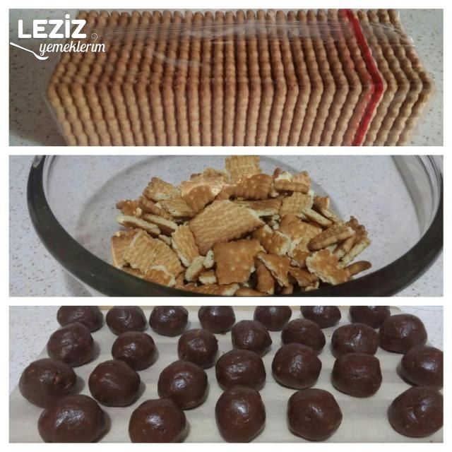Lokmalık Çikolatalı Mozaik Pasta Topları