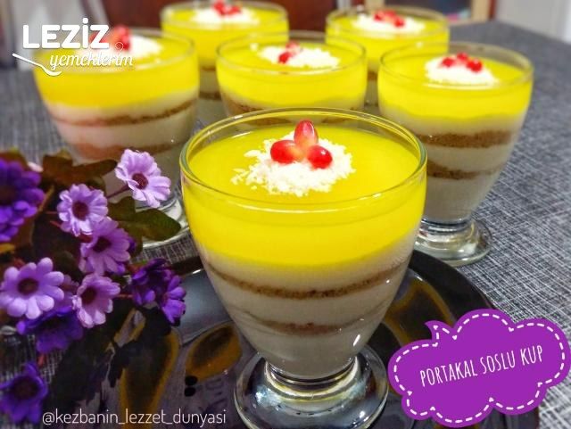 Portakal Soslu Muhallebili Kup