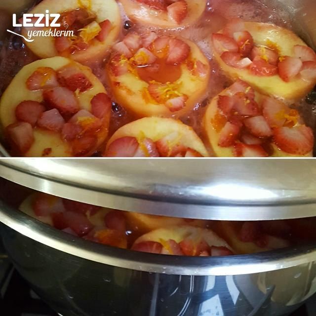 Aromalı Ve Çilekli Ayva Tatlısı