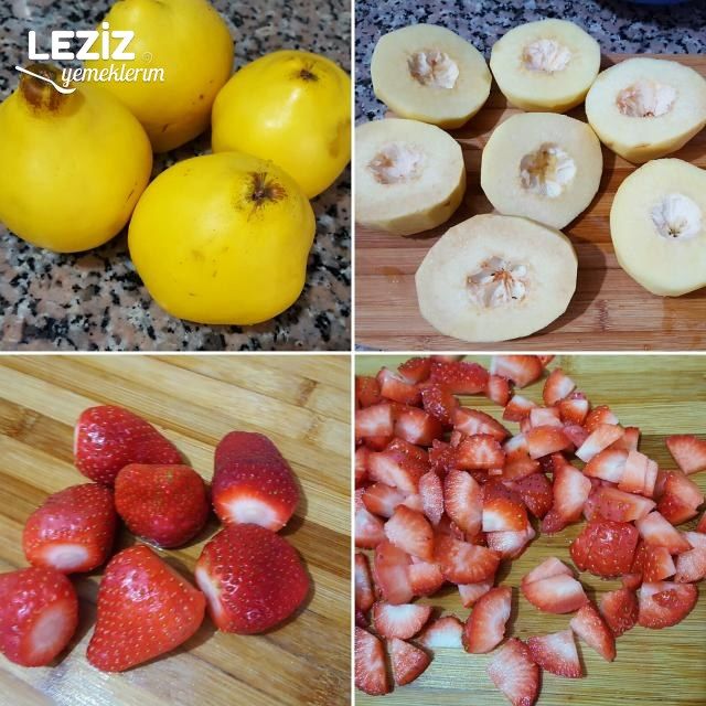 Aromalı Ve Çilekli Ayva Tatlısı