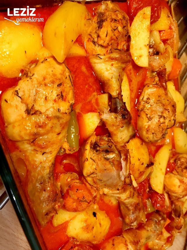 Fırın Poşetinde Harika Soslu Tavuk Baget Ve Patates