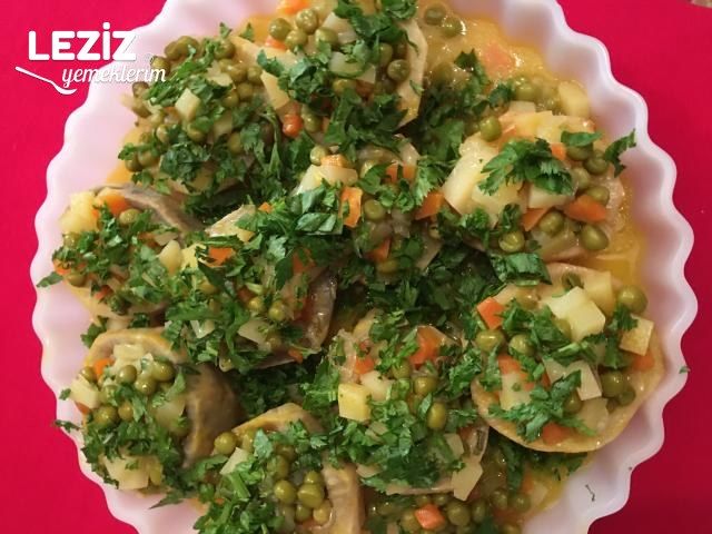 Bezelyeli Zeytinyağlı Çanak Kereviz Yemeği Tarifi