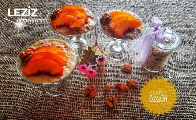 Yulaflı Şeftalili Diyet Tatlı