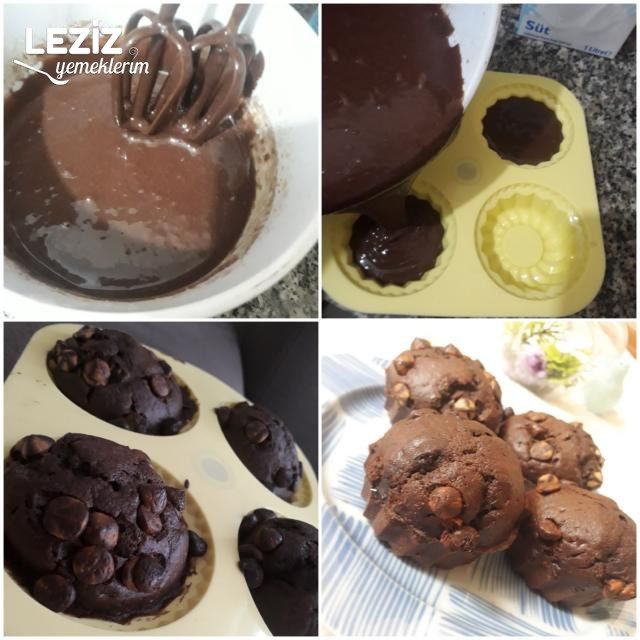 Kakaolu Çikolatalı Muffin Kek