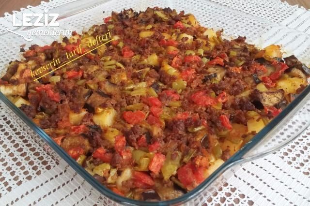 Fırında Patlıcanlı Patatesli Oturtma (Kızartmadan)