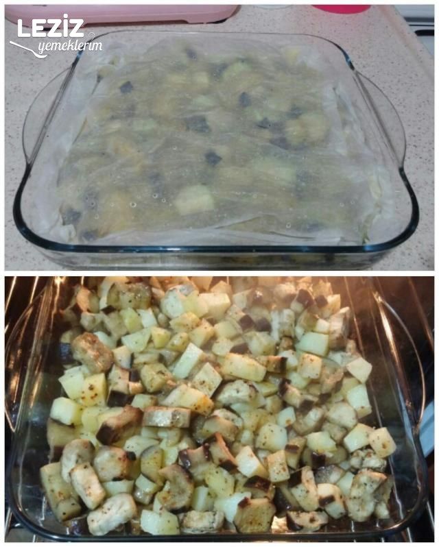 Fırında Patlıcanlı Patatesli Oturtma (Kızartmadan)