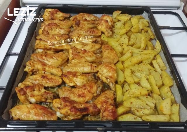Fırında Ballı Tavuk Kanat Patates