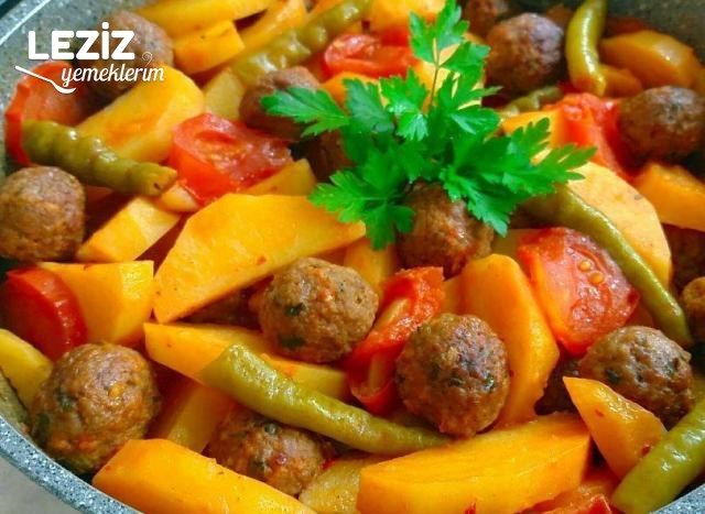 Misket Köfteli Patates Yemeği