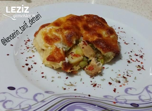 Beşamel Soslu Yufka İle Bohça Kebabı