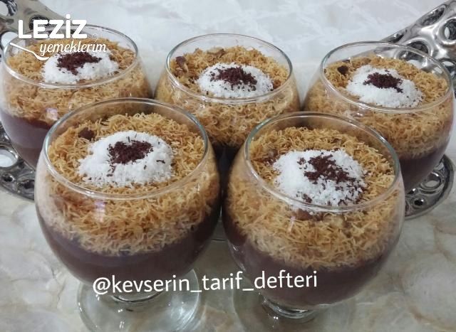 Tarçınlı Kadayıflı Pudingli Kuplar