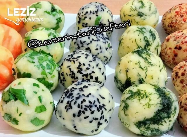 İkramlık Renkli Patates Topları