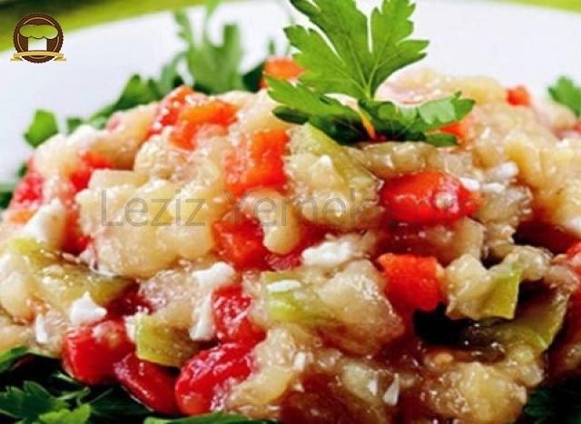 Beyaz Peynirli Köz Patlıcan Salatası