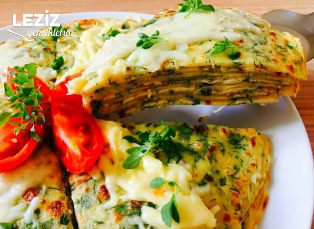 Sebzeli Peynirli Krep Pasta