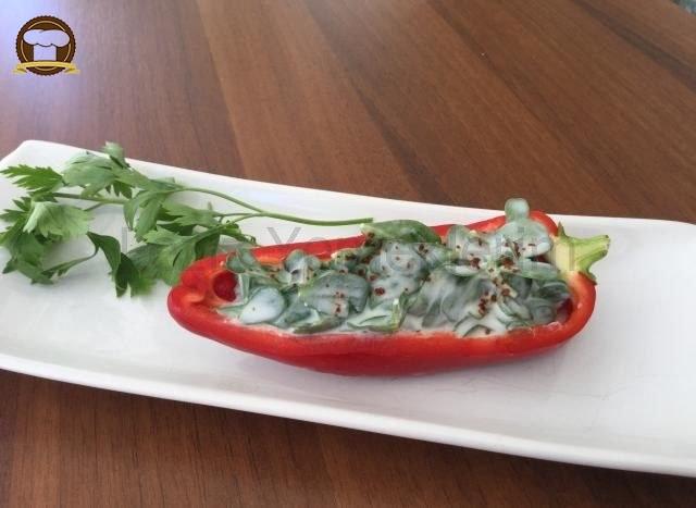 Yoğurtlu Semizotu Salatası Biber Yatağında