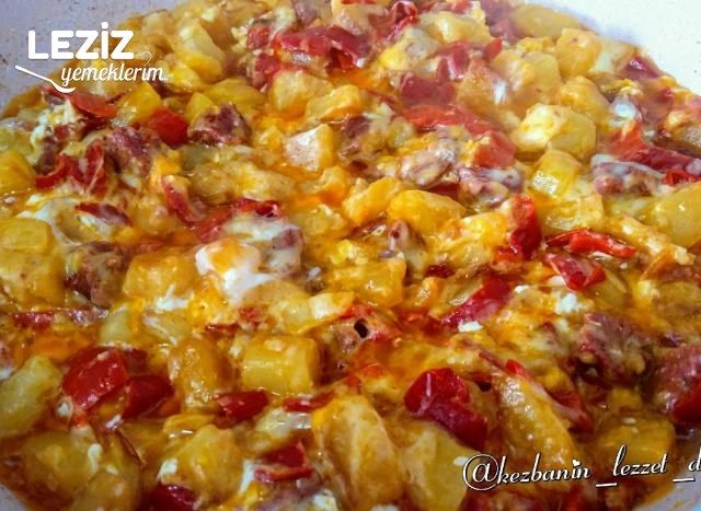Kahvaltılık Biberli, Sucuklu Patates Kavurması