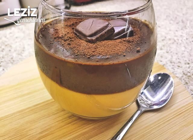 Karamelli İki Renkli Muhallebi