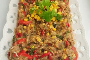 Köz Patlıcan Biber Salatası Tarifi