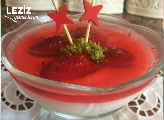 Çilekli Jöleli Sütlü Tatlı