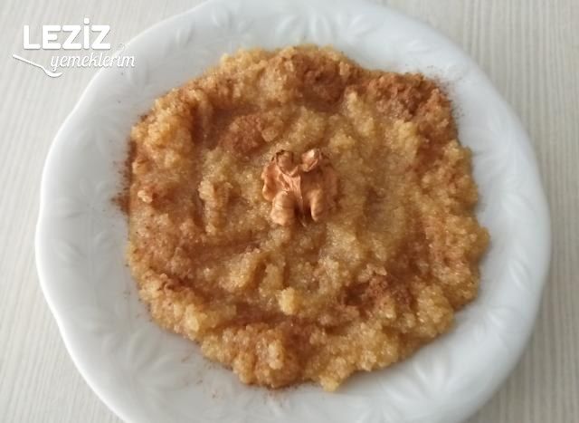 Cevizli İrmik Helvası (Bir Yemek Kaşığı Tereyağı İle)