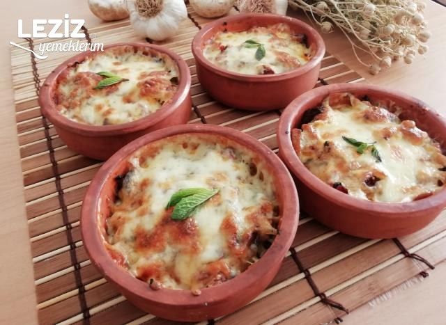 Fırında Köfteli Kaşarlı Mantar