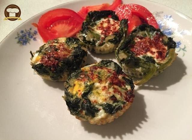 Muffin Kalıbında  Yumurtalı Ispanak