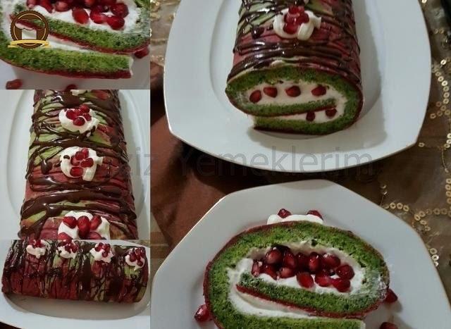 Ispanaklı Narlı Rulo Pasta