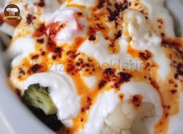 Buharda Yoğurtlu Karnabahar Brokoli Salatası