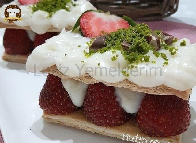 Çilekli Milföy Pasta