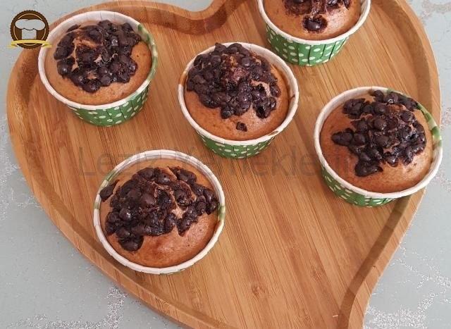 Yumurtasız Damla Çikolatalı Muffin Kekler