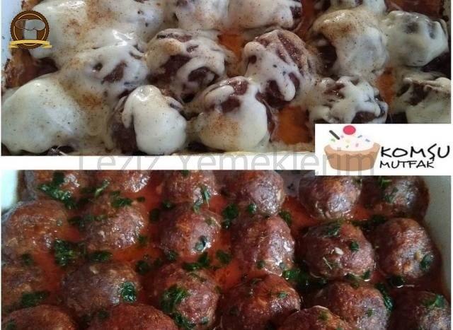 Fırında Domates Soslu Kaşar Peynirli Köfte