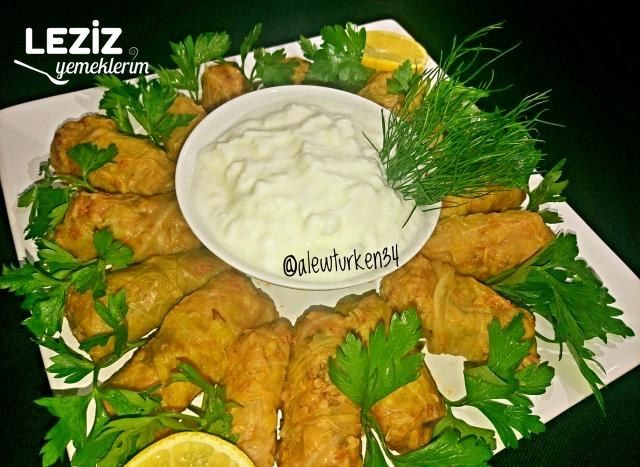 Kıymalı Lahana Sarması ( Lokum Gibi) Aşama Aşama