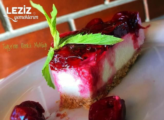Pişmeyen Sır Cheesecake Tarifim (Vişneli)