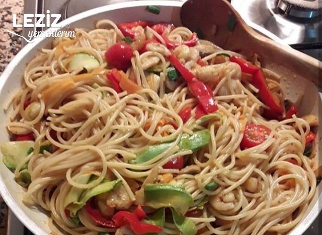 Karidesli Mantarlı Spagetti