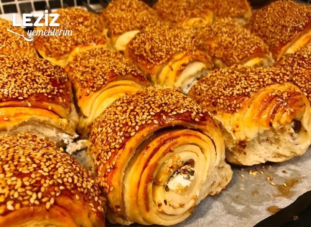 Susamlı Peynirli Rulo Poğaça (Simit Tadında)